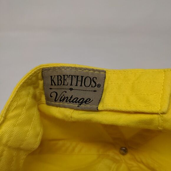 KB ETHOS Vintage Slideback Hat Yellow One Size Adjustable 6 Panel Blank - Picture 8 of 9